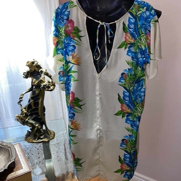 ZARA floral dress kaftan satin Sz M - Picture 5 of 11